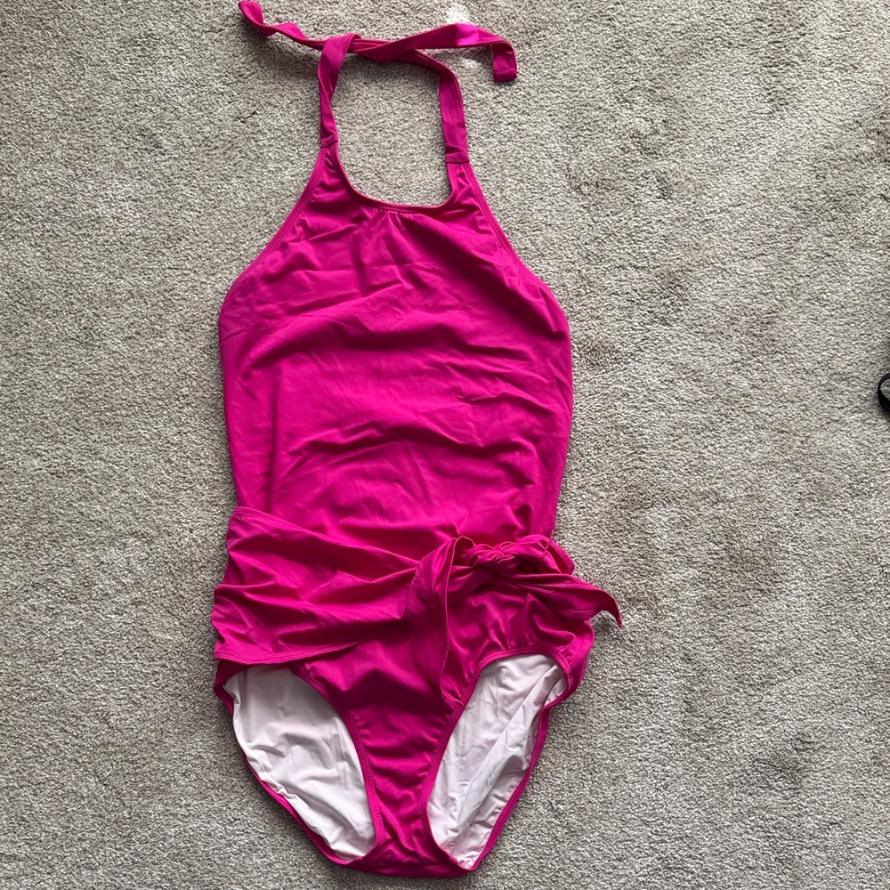 Hermoza Fuchsia Halter One-Piece Swimsuit